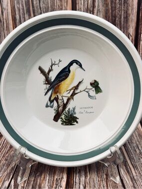 Birds of Britain Portmeirion Nuthatch Bird Soup Salad Pasta Bowl Vintage 1978
